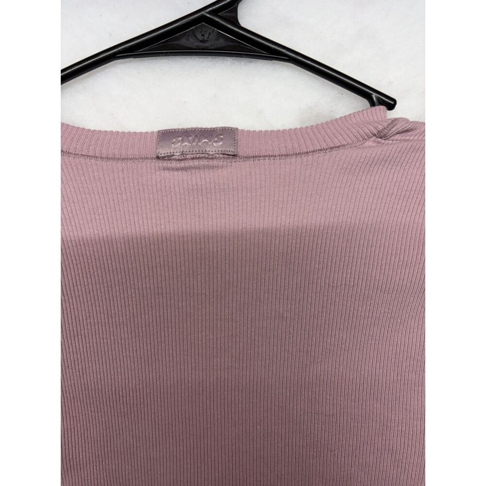 SKIMS long sleeve henley bodysuit cotton jersey size small light pink dusk - Picture 10 of 10